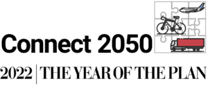 2022 Year of the Plan | Connect 2050 logo graphic